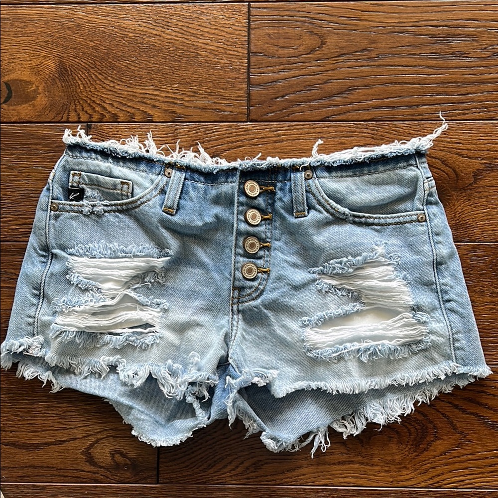 Distressed Denim Shorts